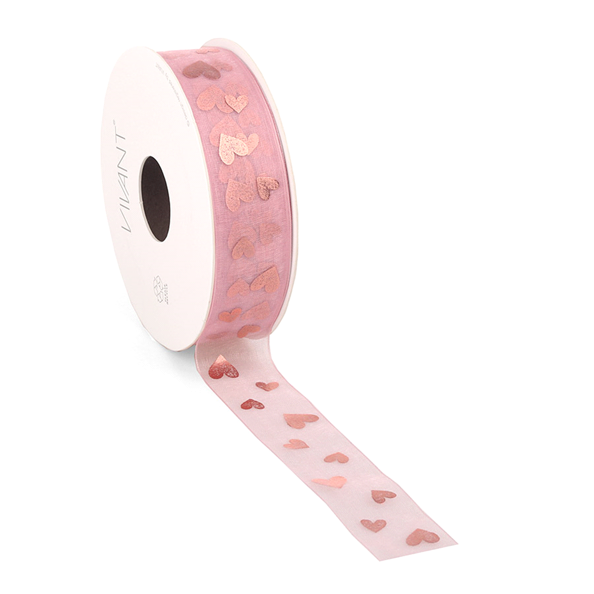 ORGANZA HEARTS ROSA mm25x20mt 