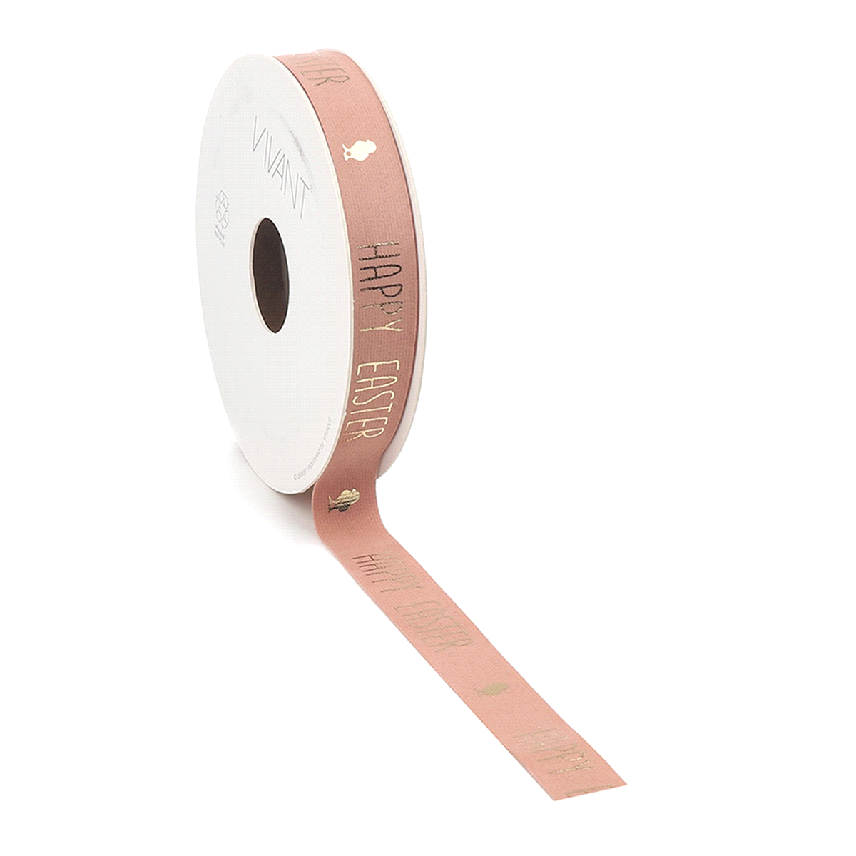 Nastro vellutino Buona Pasqua rosa antico 15mm x 5mt. 